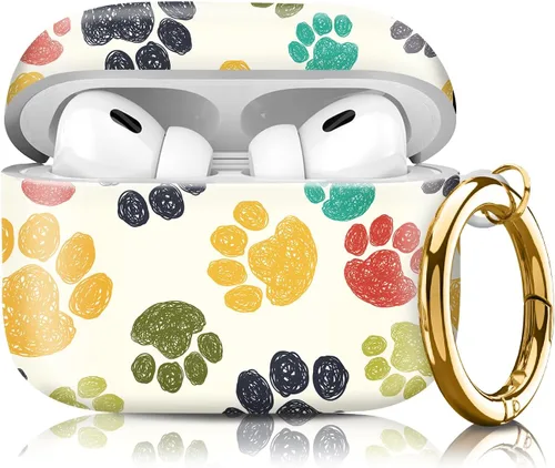 Miniatura 18 de Funda compatible con AirPod Pro de 2ª/1ª generación con llavero, funda protectora completa a prueba de golpes para auriculares inalámbricos