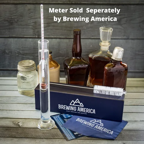 Miniatura 5 de Tarro de tubo de ensayo de hidrómetro de vidrio y cepillo cilíndrico – Frasco estrecho para alcohol por prueba de volumen – Moonshine, cerveza