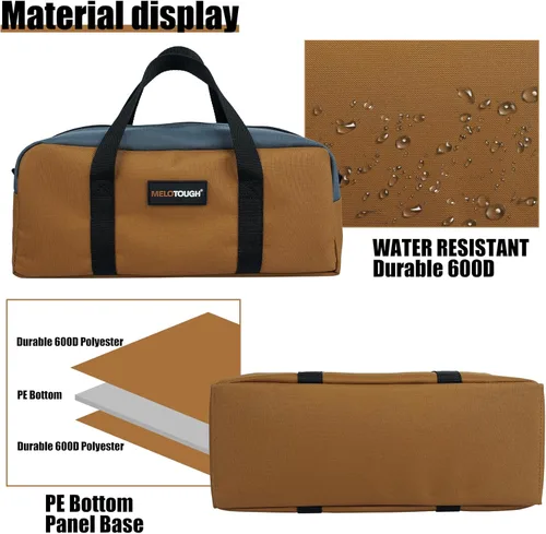 Miniatura 3 de MELOTOUGH Bolsa de Transporte de Herramientas Pequeña de Lona con Kit Combinado de Cremallera - Incluye 2 Bolsas Organizadoras de Herramientas