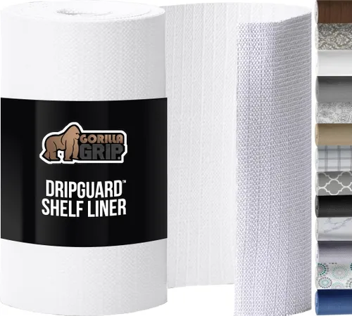 Miniatura 16 de GORILLA GRIP DripGuard - Forro para estantes, protector no adhesivo para cajones y gabinetes de cocina, antideslizante, de plástico con superficie