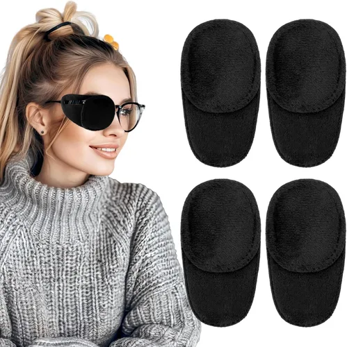 Miniatura 8 de YUXIANLB 4 parches para ojos para adultos y niños, parche para ojos derecho e izquierdo para anteojos, parche reutilizable para ojos perezosos