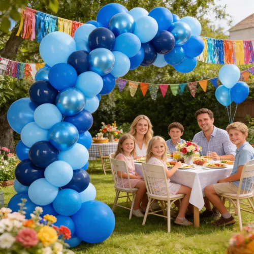 Miniatura 6 de 68 globos azules metálicos, kit de globos azul cromado de 12 pulgadas, globos de látex azul marino perla claro macarrón para decoración