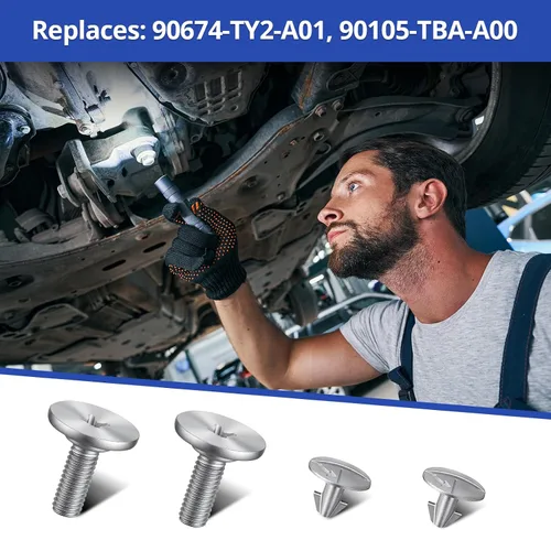Miniatura 7 de Tornillos de perno de cubierta inferior del motor Compatibles con Honda Civic CRV Accord, pernos de acceso al radiador para Civic 2017-2021, CRV