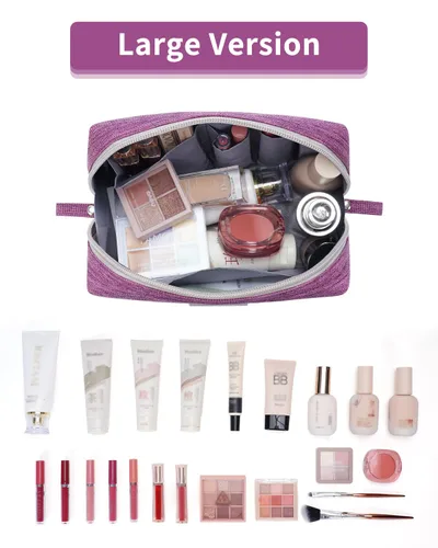 Miniatura 2 de Narwey Bolsa grande de maquillaje de viaje, bolsa organizadora de cosméticos, bolsa de aseo personal, bolsa de maquillaje, bolsa con cremallera