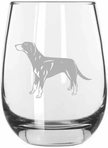 Miniatura 168 de Sakhalin Husky Dog - Copa de vino grabada personalizada de 15.25 onzas sin tallo
