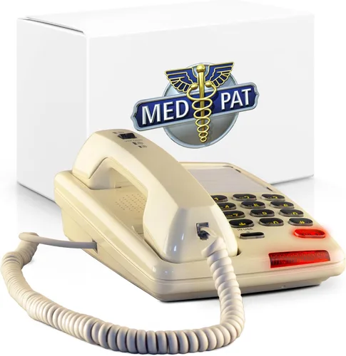 Miniatura 8 de Med-Pat Teléfono fijo con cable de consola D520U con carga USB-A y USB-C, compatible con audífonos y llamadas claras, accesibilidad para personas