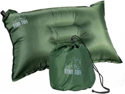 Miniatura 8 de Ryno Tuff Almohada inflable de nailon para acampar al aire libre para soporte lumbar del cuello, almohada inflable ligera aislada de viaje