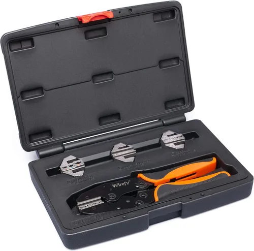 Miniatura 7 de Wirefy Juego de herramientas de engarce de 5 piezas, engarzadora de alambre de trinquete, para conectores termorretráctil, nailon, no aislados