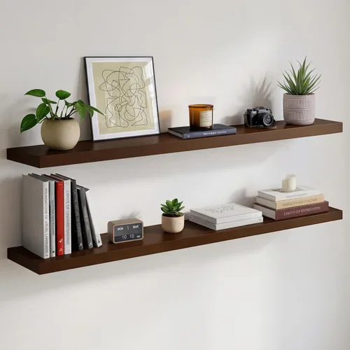 Miniatura 88 de Homeforia Estante flotante blanco de 48 pulgadas, estantes flotantes de madera maciza de alta gama de 48 pulgadas de largo para montaje en pared