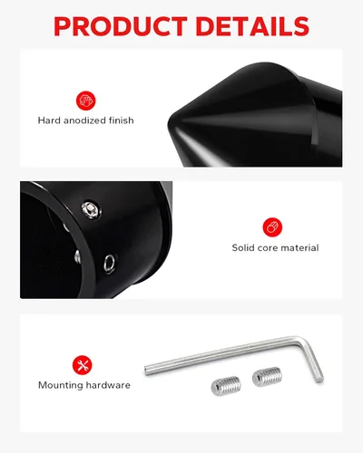 Miniatura 5 de Amazicha - Tapas de eje delantero para Harley Softail Sportster, Estilo 02 Negro