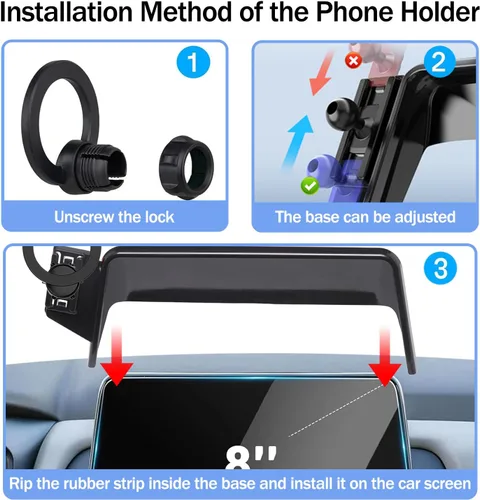 Miniatura 6 de Soporte magnético de teléfono para Nissan Rogue S SV Rock Creek 2021-2026/Sentra SR SV 2021-2026 [solo compatible con 8 pulgadas], soporte