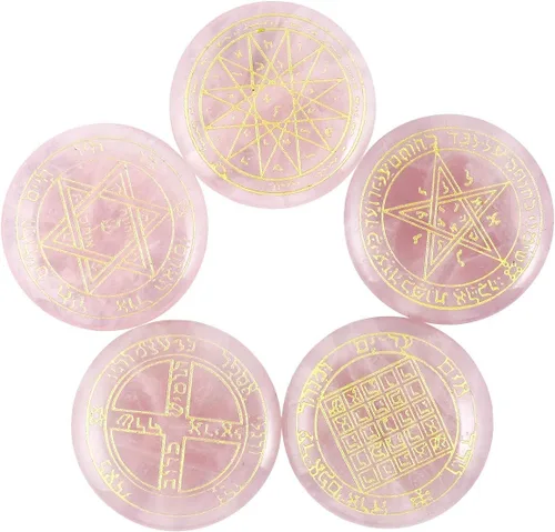 Miniatura 7 de Rockcloud Juego de runas de brujas de cristal curativo Lapislázuli, símbolo gitano, piedras de chakra, piedra de palma, equilibrio de reiki, 10