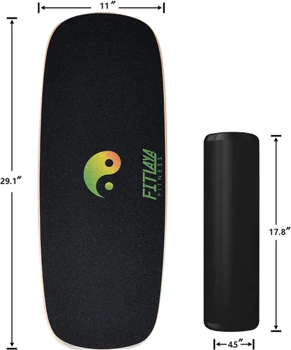 Miniatura 3 de Fitlaya Fitness Equipo de entrenamiento de madera para entrenamiento de fitness, hockey, patineta, surf y snowboard
