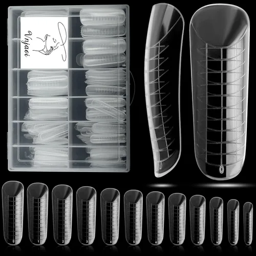 Miniatura 7 de 120 piezas de gel de extensión de polietileno con formas de uñas dobles con constructor de escamas para uñas de gel de manicura, diseño artístico