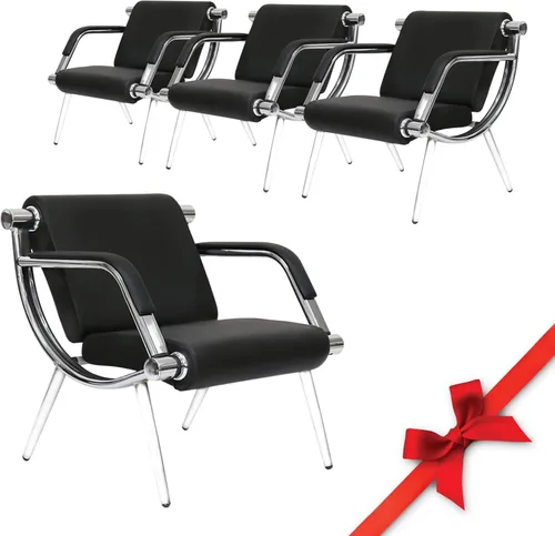 Miniatura 13 de KINTNESS Silla de sala de espera de 2 asientos, silla de recepción de piel sintética, muebles de vestíbulo con brazos para aeropuerto, banco
