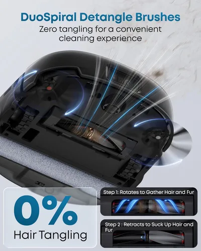 Miniatura 8 de eufy Aspiradora robot E25, succión de 20,000 Pa, trapeador de rodillo HydroJet siempre limpio, robot aspirador y trapeador todo en uno, limpieza