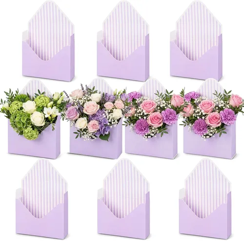 Miniatura 9 de Geyee 10 cajas sobre para ramo de floristería de graduación clase de 2026, ramo de flores de corazón rosa, embalaje de papel de regalo, bolsas