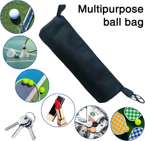 Miniatura 3 de 2 bolsas de pickleball con gancho de metal, bolsa de almacenamiento portátil para pelotas de tenis para mochila, accesorios de remo,