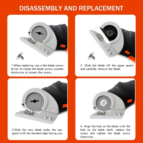 Miniatura 4 de Cuchillas rotativas de repuesto compatibles con tijeras eléctricas inalámbricas Worx WX082L 4V ZipSnip, cuchillas de repuesto WA2300 compatibles
