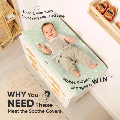 Miniatura 2 de Paquete de 2 fundas orgánicas para cambiador para niña, niño, neutro - 100% algodón, funda para almohadilla de mesa cambiadora, sábanas suaves