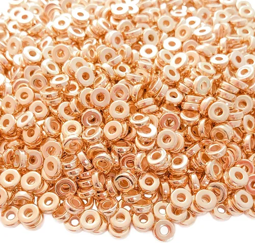 Miniatura 9 de 1200 cuentas espaciadoras redondas de disco plano negro pistola de 0.236 pulgadas (0.236 in) para pulseras, collares, joyas, manualidades