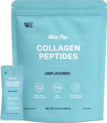 Péptidos de colágeno, péptidos de colágeno hidrolizados I, III, piel, uñas, salud ósea y articular, sin perfume, para hombres y mujeres, 14.11 onzas