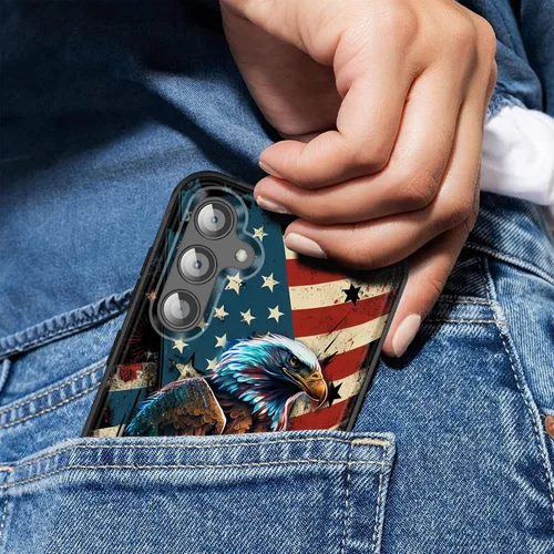 Miniatura 5 de Funda para Galaxy S24 Plus con soporte, doble capa híbrida de policarbonato duro y silicona suave, resistente a prueba de golpes, funda protectora