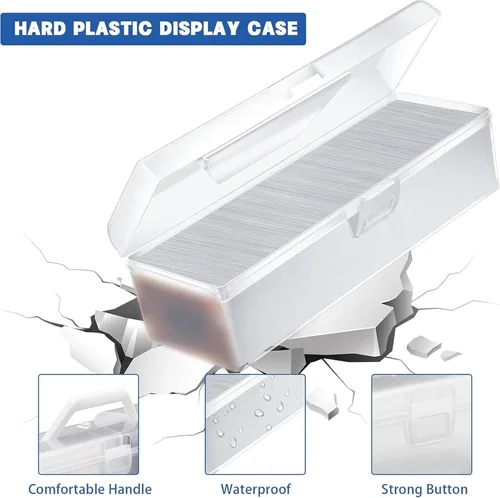 Miniatura 4 de Vicenpal Caja de almacenamiento de tarjetas coleccionables de plástico transparente, juego de cajas de tarjetas para 600-1000 Plus, portátil