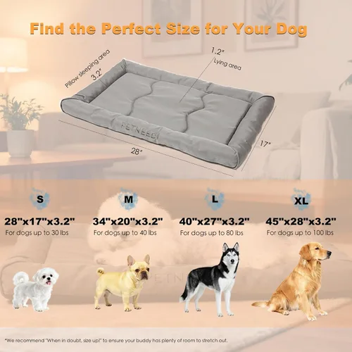 Miniatura 5 de Camas para perros resistentes al agua para cajas de metal, uso en interiores y exteriores, para perros de hasta 30 libras, tela Oxford 900D