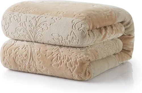 Miniatura 6 de Tache Elegant Embossed Sherpa Bed Throw Blanket (Blue, 50 x 60 Inch)
