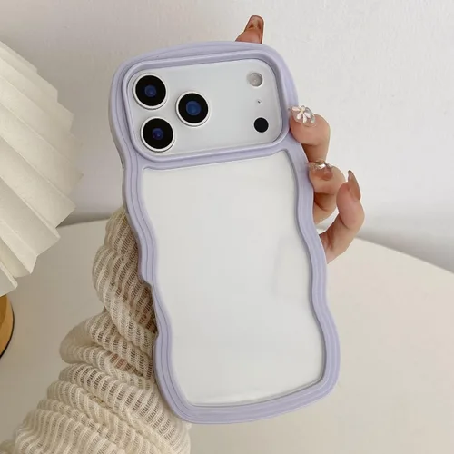 Miniatura 42 de QLTYPRI Funda compatible con iPhone 7/8/SE, bonita funda transparente con marco ondulado rizado para niñas y mujeres, funda protectora de TPU