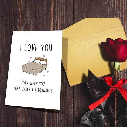 Miniatura 5 de Nchigedy Divertida tarjeta del día de San Valentín para marido y esposa, divertida tarjeta de cumpleaños para novio, novia, tarjeta de pedos