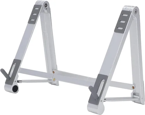 Foldable Laptop Stand, Portable Multi Height Adjustable Ergonomic Laptop Stand for Mobile Phone Tablet Laptop Aluminum Alloy Silicone (Silver)