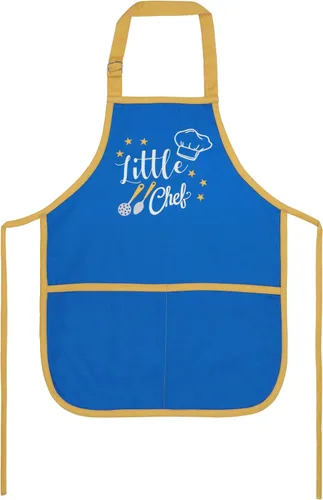 PurpleEssences Delantal para niños con correa ajustable para el cuello y bolsillo frontal, delantal de chef para hornear y manualidades, 15 x 18