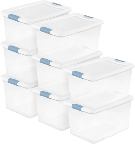 Miniatura 27 de Sterilite - Paquete de 12 contenedores apilables con pestillo, contenedores de almacenamiento bajo la cama con tapas, plástico transparente, 15