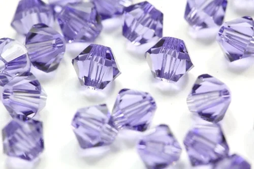 Miniatura 15 de 100 piezas auténticas Preciosa de 3 mm (0,12 pulgadas) cuentas sueltas de cristal bicono facetado pequeño amatista púrpura compatibles con cristales