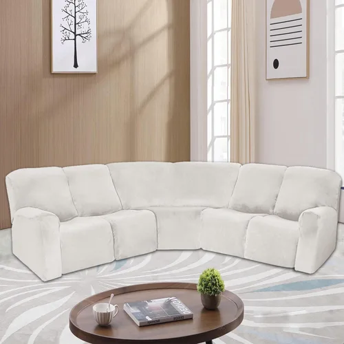 Miniatura 7 de MIFXIN Funda para sofá esquinero, 1 pieza, de terciopelo, elástica, para sofá reclinable seccional, funda para sofá reclinable en forma de L, Velvet
