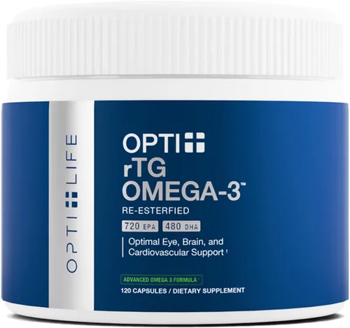 Opti + Omega 3 Aceite de pescado | EPA DHA, apoyo para las articulaciones del cerebro del corazón* | Formulado por médicos | Uso diario Omega 3 DHA