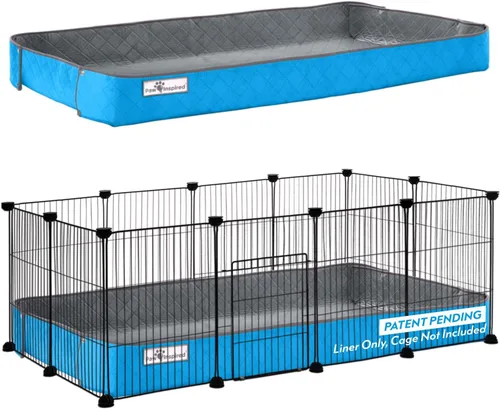 Miniatura 8 de Funda Lavable para Jaula Paw Inspired Critter Box, Ropa de Cama Reversible de Forro Polar con Bordes Elevados para Hurones, Conejos, Ratas, Gris/Rosa