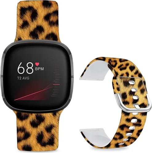 Miniatura 19 de Correas de reloj de dibujos animados con estampado floral compatibles con Fitbit Versa 4/Versa 3/Fitbit Sense 2/Sense Band de silicona suave