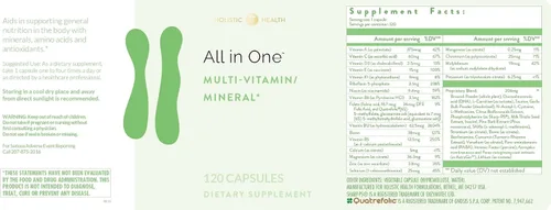 Holistic Health Multivitaminas y minerales todo en uno para refuerzo antioxidante, suplemento de minerales múltiples para apoyar la metilación y el