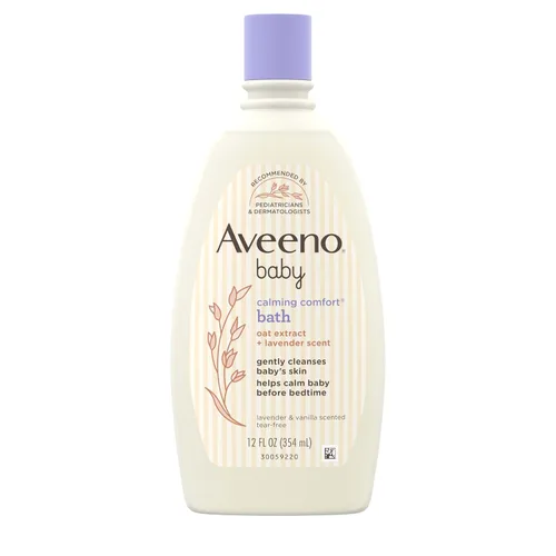 Aveeno Baby Baño Nocturno Calmante y Confortante, Jabón para Cuerpo y Cabello con Aromas Relajantes de Lavanda y Vainilla y Extracto de Avena,