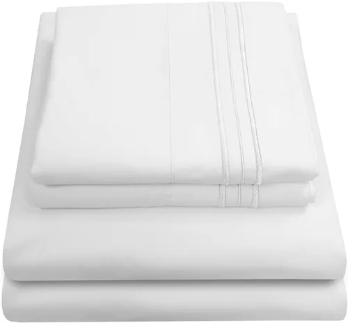 Miniatura 96 de Juego de sábanas de 1800 hilos – Sábanas de microfibra cepillada suave de calidad egipcia – Juego de ropa de cama de lujo con sábana encimera