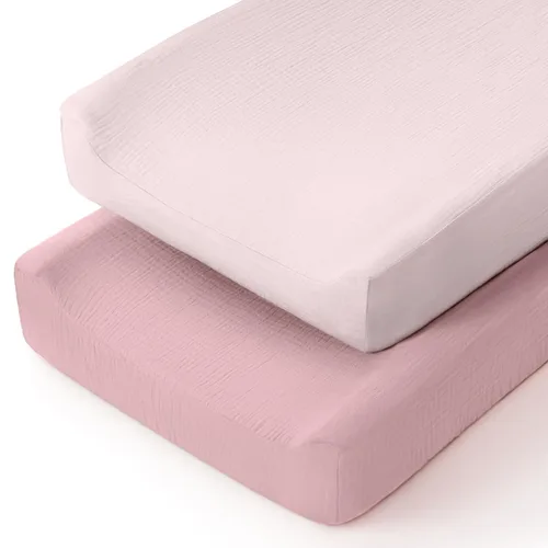 Miniatura 12 de lulumoon Funda para cambiador de pañales de bebé: Funda de almohadilla de muselina para cambiador de pañales - Fundas de cambiador para niñas y niños