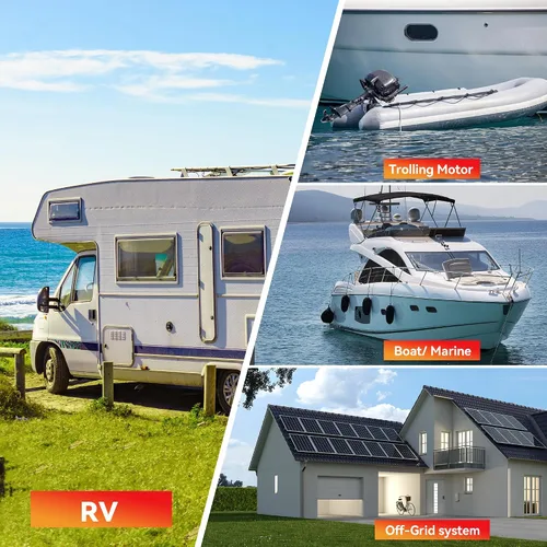 Miniatura 7 de Batería de litio LiFePO4 de 12 V 100 Ah con Bluetooth, BMS integrado, protección a baja temperatura, más de 5000 ciclos, celdas de batería