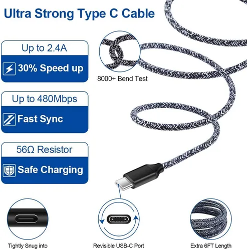 Miniatura 3 de Cargador USB tipo C de carga rápida compatible con Moto One 5G/5G UW/5G Ace/5G UW Ace/G Stylus/G Play/G Power/G6/G7 Power/Z4, cargador de pared USB