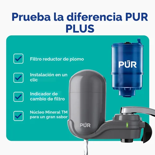 Miniatura 2 de PUR Plus - Sistema de filtración de agua para montaje en grifo vertical, filtro de agua reductor de plomo para grifo de fregadero, fácil