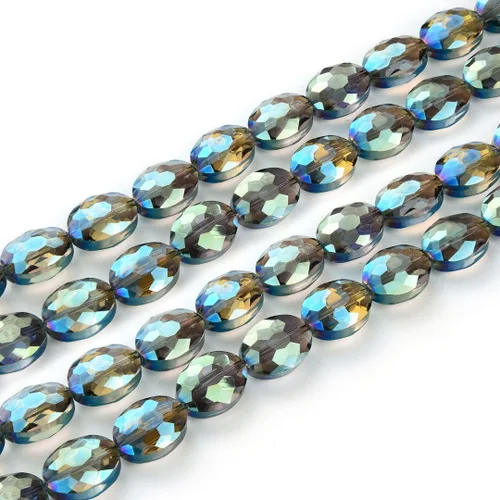Miniatura 17 de 50pcs Checa 16mm (0.63 inch) Grande facetado Plano Oval Cristal Cuentas Espaciador Amatista Púrpura