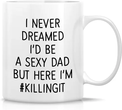 Miniatura 34 de Retreez - Taza divertida con texto en inglés "No. 1 Dad", 325 ml, tazas de cerámica, mensajes divertidos, sarcásticos, motivacionales, regalos