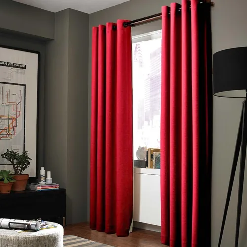Miniatura 20 de Gorgeous Home - Panel de cortina de ventana de lino K92 de 1 pieza, liso, con ojales de bronce, 3 capas de forro de espuma, 100% térmica